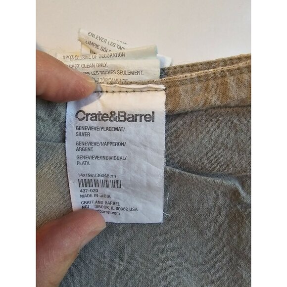 Crate & Barrel Silver Genevieve Placemats Modern Design Medallion Pattern - Picture 3 of 3